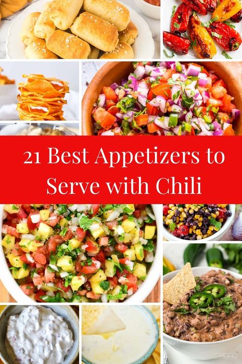 Appetizer To Go With Chili, Food That Goes With Chili, Serve With Chili, Chili Side Dishes, Tailgate Appetizers, Smoked Queso, Chili Party, The Best Appetizers, Homemade Pico