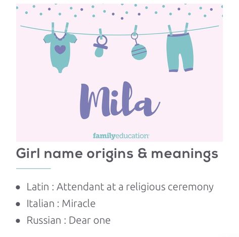 Celia Name Meaning, Mila Name Meaning, Mila Baby Name, Cecilia Name Meaning, Mila Name, Liana Name Meaning, Name Origins, Sweet Baby Names, Religious Ceremony