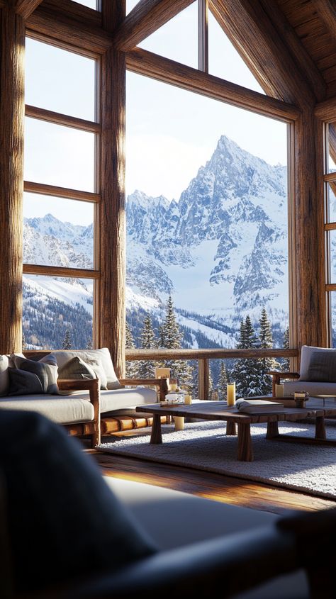 A cozy cabin in the mountains with expansive views of the peaks Aspen Aesthetic, Ski Vibes, Bedroom Library, Cabin Vibes, Mountain Cabins, Cabin Aesthetic, Mountain Mama, Chalet Design, Cabin In The Mountains