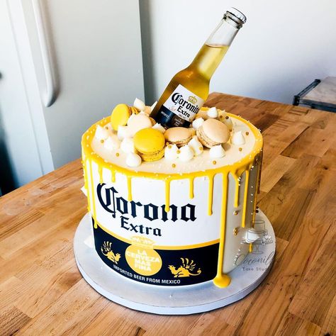 Corona... reminds me of the time my dad found an unopened corona bottle in the middle of the snow in mt. Charleston. It almost seemed as if… | Instagram Beer Decorated Cake, Corona Cake Beer, Corona Beer Party Theme, Men Cake Ideas Birthdays, Beer Cakes For Men Birthday, Beer Cake Design, Men's Cakes Birthday, Men’s Cake, Beer Birthday Cake For Men