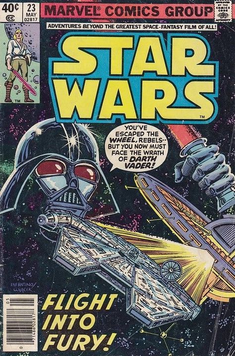 Star Wars Comic Books, Images Pop Art, Collage Mural, Star Wars 1977, Comic Poster, Space Fantasy, Star Wars Comics, Fantasy Films, Marvel Comic Books