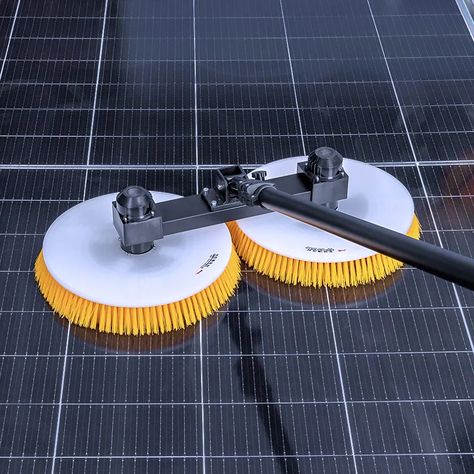 Solar Panel Cleaning Brushes, Electric Solar Panel Brush With Pole - Zhenda Brush Solar Panel Cleaning, Universal Plug Adapter, Photovoltaic System, Glass Curtain, Lithium Battery Charger, Telescopic Pole, Solar Electric, Cleaning Brushes, Cleaning Companies