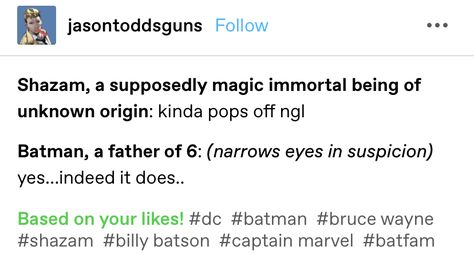 Billy Batson Tumblr, Batman And Shazam, Dc Funny Comics, Murderbot Aesthetic, Billy Batson Comic, Shazam Tumblr, Billy Batson And Batman, Shazam Funny, Billy Batson Fanart