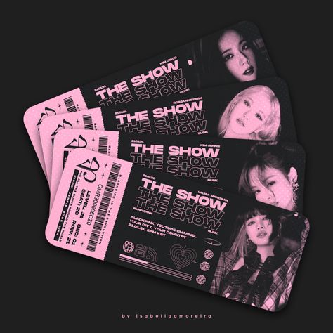 BLACKPINK - THE SHOW (design concept) on Behance Blackpink The Show Poster, Black Pink Graphic Design, Blackpink Graphic Design, Blackpink Ticket, Ticket Design Ideas, Event Ticket Design, Blackpink Design, Tickets Design, Ticket Design Template