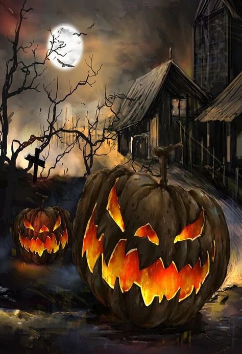 Chaotic-Kookie Scary Halloween Pictures, Strašidelný Halloween, Halloween Party Backdrop, Uhyggelig Halloween, Happy Halloween Pictures, Image Halloween, Halloween Kunst, Labu Halloween, Halloween Backdrop