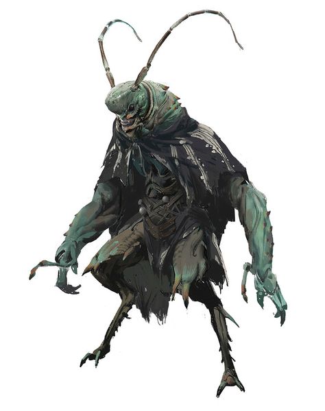 Grasshopper Guai Concept Art - Black Myth: Wukong Art Gallery Grasshopper Character Design, Wukong Concept Art, Yokai Monsters, Wukong Art, Black Myth Wukong, Dark Sun, Character Design Ideas, Game Concept Art, Monkey King