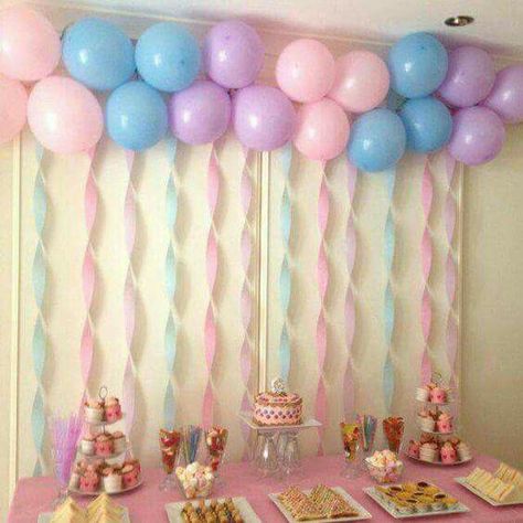 Party Ideas Girls Tea Party Birthday, Creative Baby Shower Themes, Baby Shower Balloon Arch, Deco Ballon, Baby Shower Table Decorations, Creative Baby Shower, Girls Tea Party, Diy Balloon Decorations, Simple Baby Shower