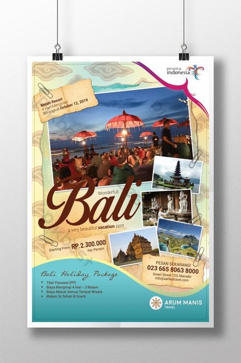 Visit Bali, Business Brochure Design, New Year Calendar, Tourism Day, Promotion Poster, Tourism Poster, Travel Poster Design, Poster Psd Free Download, Poster Psd