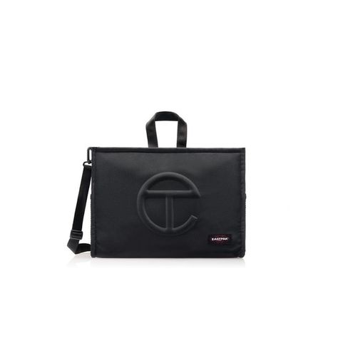 Telfar x Eastpack Medium Black Tote Bag Telfar X Eastpak, Telfar Logo, Eastpak Backpack, Notebook Bag, Everyday Tote, Backpack Straps, Black Tote, Survival Kit, Shopper Bag