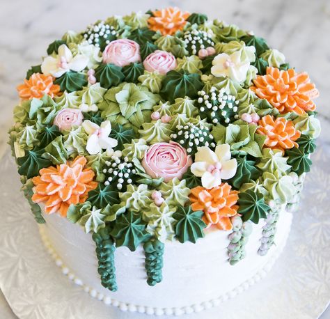 Botanical Birthday Cake, Succulent Cakes, Floral Cake Birthday, 30th Birthday Cake For Women, Floral Cake Design, Mint Chocolate Cake, Succulent Cupcakes, 14th Birthday Cakes, Succulent Cake