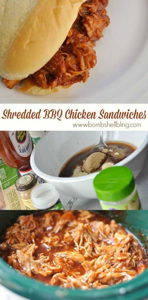 Crockpot Bbq Chicken Sandwiches, Barbeque Chicken Sandwich, Shredded Barbecue Chicken, Delicious Freezer Meals, Bbq Chicken Sandwiches, Heathy Eats, Crockpot Bbq Chicken, Freezer Prep, Chicken Sandwich Recipe