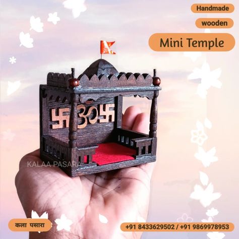 Mini Temple, Small Temple, Bride Photos Poses, Bride Photos, Ganpati Decoration Design, Ganpati Decoration, Wooden Wall Shelves, Photos Poses, Sculpture Ideas