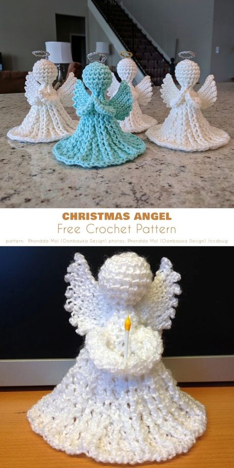 Angel Crochet Pattern Free, Crochet Christmas Ornaments Free Pattern, Crochet Angel Pattern, Holiday Crochet Patterns, Crochet Christmas Ornaments Free, Crochet Ornament Patterns, Christmas Crochet Patterns Free, Crochet Angels, Christmas Crochet Pattern