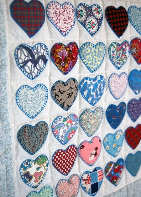 Heart Memory Quilt, Quilts With Hearts, Memory Quilts From Clothes, Baby Memory Quilt, Quilt Hearts, Hearts Quilt, Memory Ideas, Heart Quilts, Hand Quilting Patterns