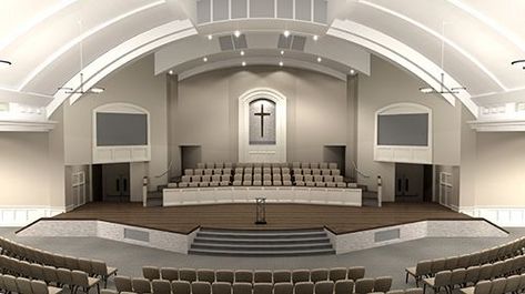 Church Sanctuary Decor Interiors, Church Stage Decor, Church Building Plans, Church Design Architecture, Stage Lighting Design, Church Building Design, Church Interior Design, Church Furniture, Pleasant Grove