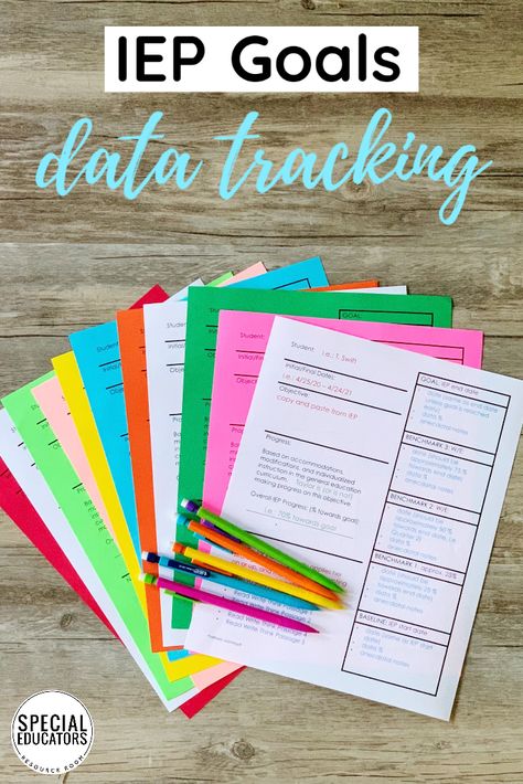 Progress Monitoring Organization, Iep Data Collection Organization, Data Sheets For Special Education, Iep Data Collection Sheets Free, Iep Goal Tracking Data Collection, Sped Data Collection, Special Education Data Collection, Iep Data Collection, Iep Writing