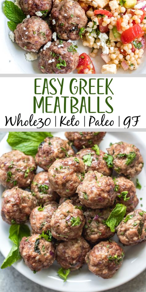 Low Carb Ground Beef Recipes, Greek Meatballs Recipe, Healthy Meatballs, Ground Beef Meatballs, Ground Pork Recipes, Greek Meatballs, Low Carb Low Fat Recipes, Pork Meatballs, Boiled Egg Diet Plan