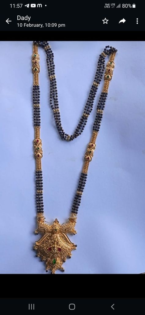 Long Black Beeds Chain Models, Black Beads Long Mangalsutra Design Gold, Long Nallapusalu Designs Gold, Long Black Beads Mangalsutra Designs, Nallapusalu Designs Gold, Designer Bangles, Engagement Hairstyles, Mangalsutra Design, Black Beads Mangalsutra