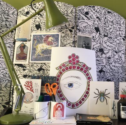 We meet illustrator, Fee Greening and peek inside the creative studio she shares with designer Luke Edward Hall and writer Daisy Stenham. Fee Greening Illustration, Fee Greening, Luke Edward Hall, Edward Hall, Dip Pen, Gothic Art, Little Bird, Paper Cut, Creative Studio