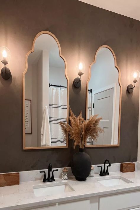 Roman Clay Bathroom, Clay Bathroom, Dyi Bathroom, Roman Clay, Bathroom Lighting Ideas, Hall Bathroom, Black Vase, Bathroom Redo, Bathroom Remodel Master