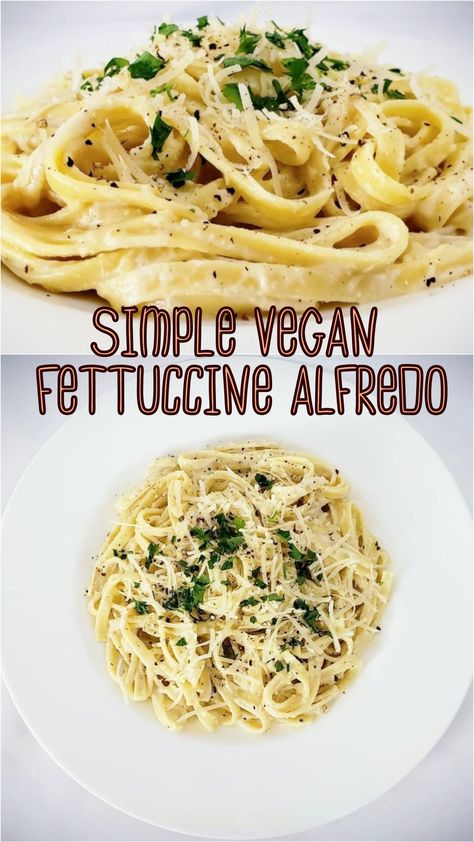 Vegan Fettuccine, Pasta Photography, Garlic Alfredo Sauce, Vegan Fettuccine Alfredo, Dairy Free Alfredo Sauce, Wooden Skillet, Dairy Free Sauces, Whole30 Vegan, Vegan Alfredo Sauce