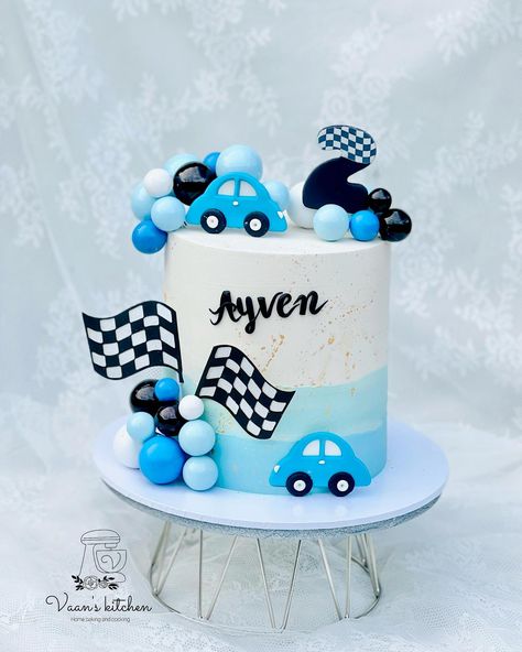 🏁 Ayven is Two Fast 🏁 #birthdaycakes #cupcakes #buttercreamcakes #fondantcakes #customcakes #handmadetopper #cakedecor #cakedesign #sydneycake #sydneycakes #vaanskitchen #spongecake #carcake #carcakes #racingcarcake Car Theme Cake Design, Cake With Cars Boys, Cake Designs For Kids Boys, Car Cake Design For Boys, Car Theme Cake For Kids, Two Fast Birthday Cake, Car Themed Cake, Car Theme Cake, 2nd Birthday Cake Boy