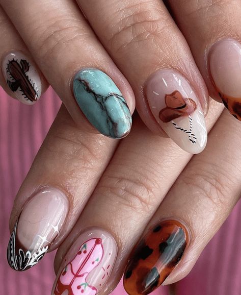 Cowboy Nail Art, Blue Western Nails, Cowboy Boot Nails, Montana Nails, Cowboy Hat Nails, Cowboy Nails Design, Rodeo Nails Designs, Rodeo Nails Westerns, Cowboy Nails Western