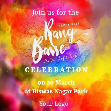 Holi Party Invitation, Holi Invitation Card, Holi Invitation, Instagram Flyer, Holi Party, Holi Festival Of Colours, Invite Ideas, Promotional Flyers, Holi Festival