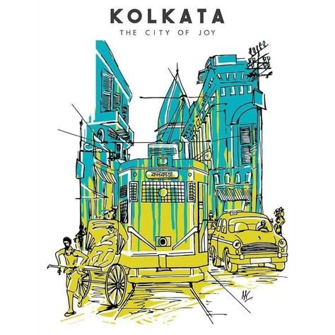 Kolkata | City illustration, Indian illustration, Vintage poster design Kolkata City Drawing, Kolkata City, Illustration Indian, India Poster, Bengali Art, Indian Illustration, Vintage Poster Design, City Drawing, Architecture Drawing Art