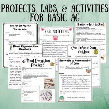 Finding engaging lessons and activities can be tricky sometimes, especially for Basic Ag. However, this resource includes 26 different projects, labs, and activities that cover various different units such as Animal Science, FFA, Soils, Safety, Plant Science, and more.***Growing Bundle!!!! More Reso... Intro To Agriculture Activities, Ffa Officer Retreat Ideas, 4-h Activities, 4-h Crafts, Agriculture Projects For School, Agriculture Education Activities, Ffa Classroom, Ffa Teacher, 4h Activities