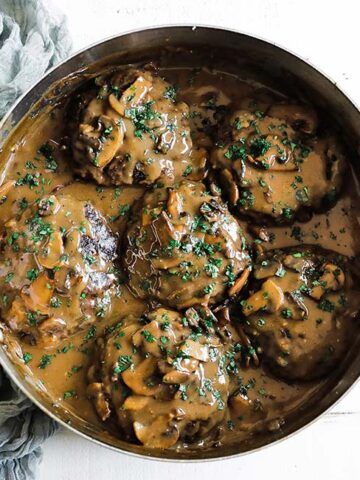 Main Dish Entrees - Chef Billy Parisi Billy Parisi Recipe, Chef Billy Parisi Recipes, Chopped Steak Recipes, Homemade Salisbury Steak, Salisbury Steak Recipe, Chef Billy Parisi, Billy Parisi, Chopped Steak, Salisbury Steak Recipes