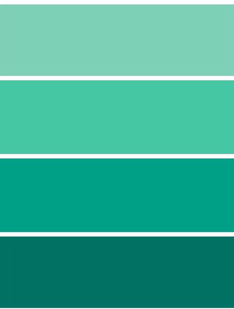 PANTONE GREENS Lucite 14-5714 Biscay 15-5718 Sea 16 5421 Cadmium 18 5424 Sea Green Colour Palette, Green Outfit Ideas, Blue Color Pallet, Green Exterior House Colors, Pantone Green, Verde Jade, Pantone Palette, Light Sea Green, Mint Leaf