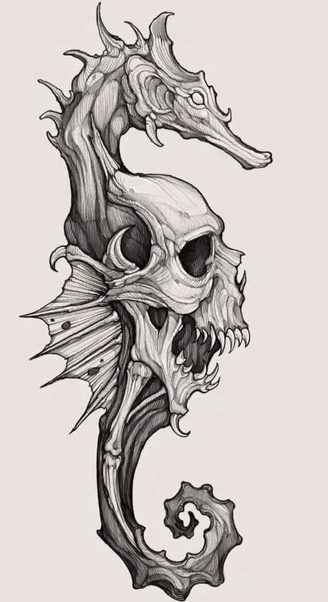 Cool Tattoo Drawings, Skull Art Drawing, Creepy Tattoos, Skulls Drawing, Dark Art Tattoo, Tattoo Style Drawings, Tattoo Portfolio, Skull Tattoo Design, Tattoo Art Drawings