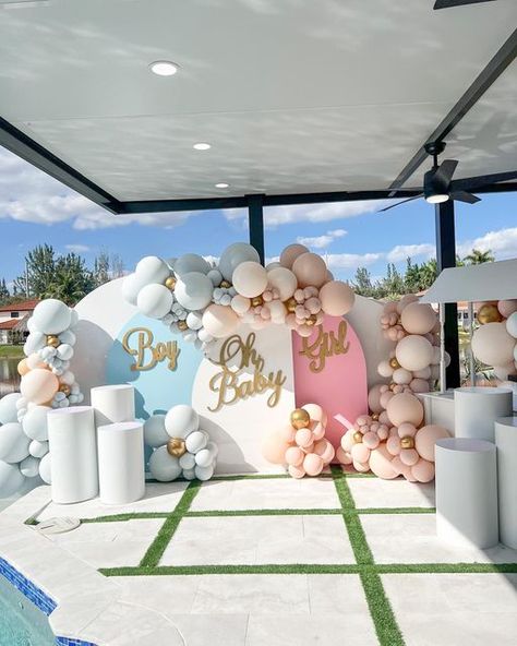 Gender Reveal Miami on Instagram: "We customize our decoration to any space and make sure to make it exactly how you imagined.✨💙💕 . . . #genderreveal #genderrevealmiami #genderrevealcake #genderrevealvideos #genderrevealorlando #genderrevealballoon #genderrevealdecor #genderrevealplanner #miamigenderreveal #genderrevealphotography #genderrevealburnout #genderrevealfireworks #genderrevealbox #revelaciondesexo #heorshe #girlorboy #pregnancy #momlife #balloonsmiami #miamidecor #miamipartyrentals Gender Reveal Decoration Ideas, Sound Photography, Reveal Ideas Gender, Gender Reveal Photography, Gender Reveal Box, Gender Reveal Baby Shower Themes, Twin Gender Reveal, Baby Gender Reveal Party Decorations, Miami Party