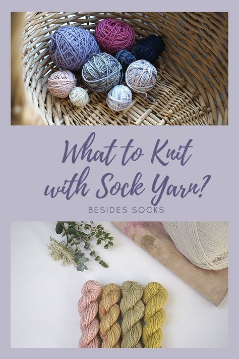 Have you ever asked yourself what to knit with sock yarn instead of socks? Did you ever buy a single skein of yarn simply because it was beautiful? Do you have a collection of single skeins of sock yarn laying around just because there is only so many pairs of socks you can knit? If your answer to at least one these questions is yes: read on, I have some suggestions for you. Today I want to give you 7 alternatives of what to knit with sock yarn besides socks. One Skein Sock Yarn Crochet Patterns, Sock Weight Yarn Knitting Patterns, One Skein Sock Yarn Knitting Projects, Mini Skein Knitting Patterns, Single Skein Knitting Projects, One Skein Knitting Projects, Sock Yarn Scarf, Sock Yarn Projects, Sock Yarn Patterns