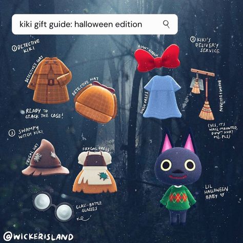 -ˏˋ⋆ c a r o l i n e ⋆ˊˎ-’s Instagram profile post: “-ˏˋ kiki gift guide(s) ˊˎ-⠀ ⠀⠀ ⠀ someone bought me a coffee and requested a kiki gift guide as we near spooky season. i decided to take…” Gift Guide Acnh, Glass Baby Bottles, Animal Crossing Memes, Animal Crossing Guide, Animal Crossing Characters, Animal Crossing Villagers, Special Halloween, Animal Crossing Pocket Camp, New Animal Crossing