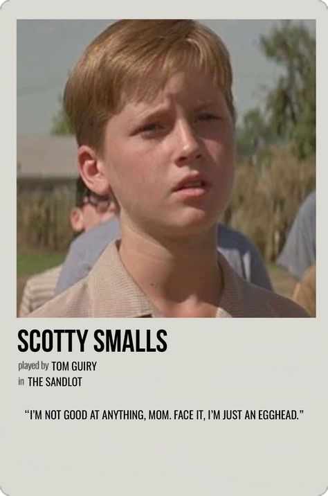 Smalls From Sandlot, The Sandlot Characters, The Sandlot Aesthetic, The Nest Movie, Sandlot Memes, Sandlot Characters, Yeah Yeah Sandlot, Scotty Smalls, Sandlot Quotes