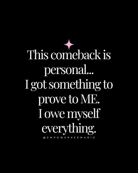 DOUBLE TAP 🖤 if this is you too✨ ✨Sometimes life takes unexpected turns, but trust, the Universe has bigger plans for you, sis🩷 Keep pushing forward—it’s your time. 🔑 Remember: ✨ Stay committed to your goals while staying open to new paths ✨ Let your comeback be stronger than any setback ✨ Show yourself you’ve got the power to make magic happen. 💫 🕊️SHARE with someone who’s also on a personal growth journey 🖤FOLLOW @empowerhermagic daily doses of empowerment and inspiration @empower... Commit To Yourself, The Comeback Is Personal, This Comeback Is Personal, Queen Lifestyle, Apple Pudding, Trust The Universe, Capricorn Quotes, Show Yourself, Fierce Women