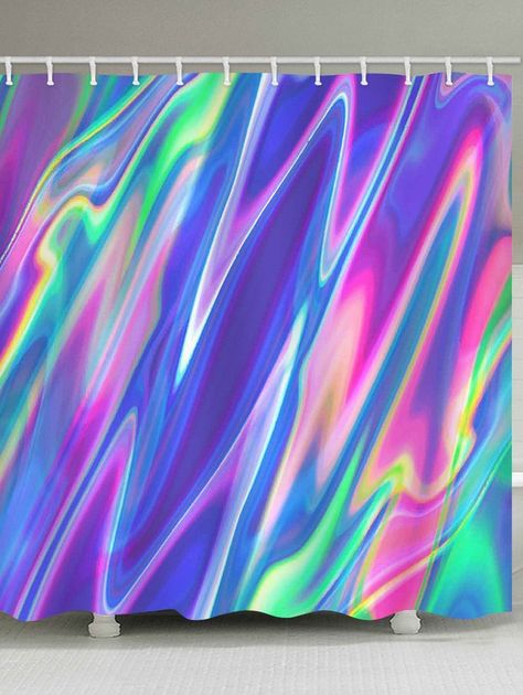 Neon Bathroom, Iridescent Decor, Cheap Shower, Bathroom Shower Panels, Rainbow Kitchen, Bathroom Shower Walls, Waterproof Bathroom, Modern Shower Curtains, Bathroom Shower Curtain