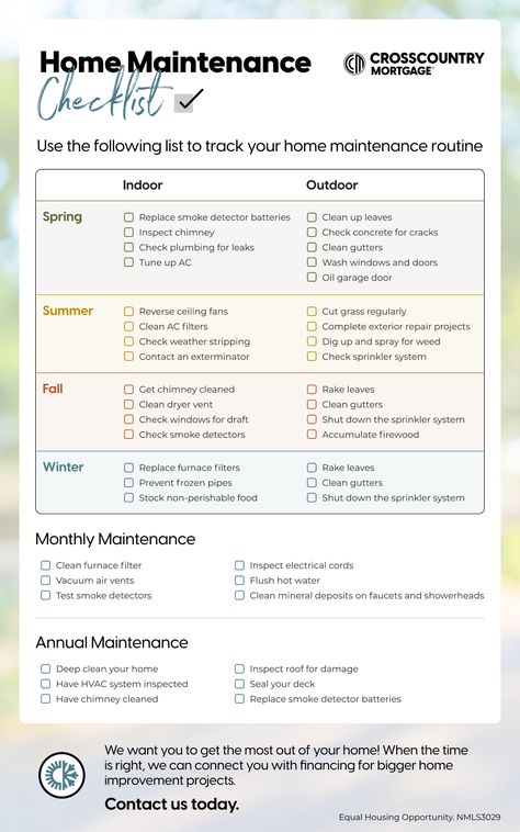 Home maintenance checklist for seasons, monthly maintenance checklist, and an annual maintenance checklist Summer Home Maintenance Checklist, Annual House Maintenance Checklist, Seasonal House Maintenance, Monthly House Maintenance Checklist, Seasonal Home Maintenance Checklist, Annual Home Maintenance Checklist, Spring Home Maintenance Checklist, Yearly House Maintenance Checklist, Adulting Checklist