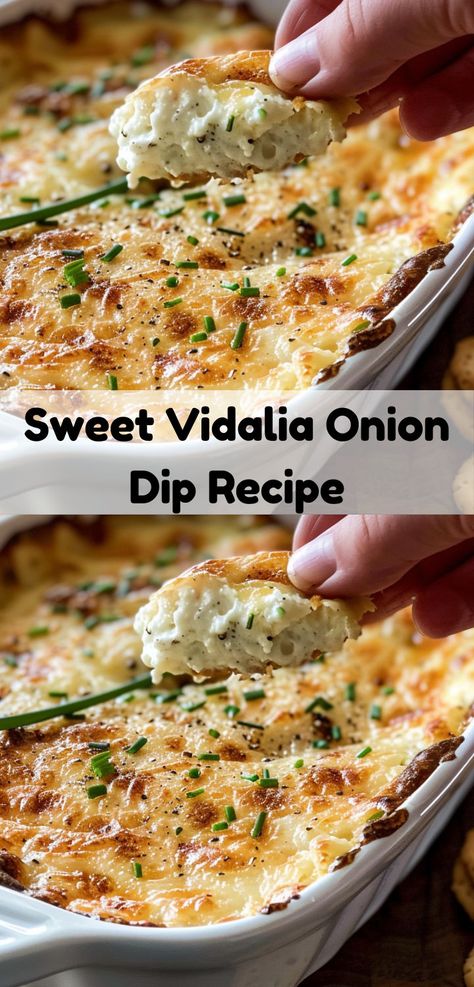 Quick and Tasty Vidalia Onion Dip: A simple recipe for a delicious, creamy dip. Lunch Dips, Hot Onion Dip, Vidalia Onion Recipes, Vidalia Onion Dip, Dip Appetizers, Onion Dip Recipe, Vidalia Onion, Hot Appetizers, Onion Dip