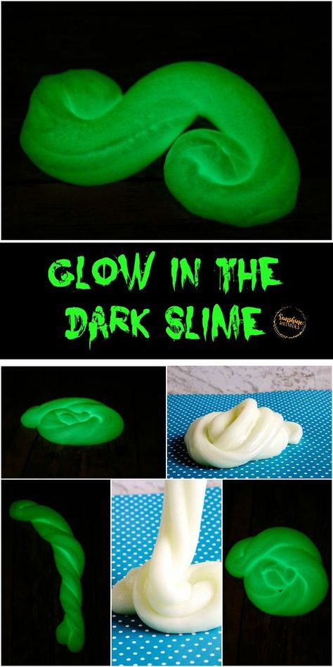 Slime is just fun for kids any way you do it. Add glow in the dark and Wow! The kids will go absolutely nuts over this slime recipe! Glow in the dark slime is such a cool activity to do with your kids! This would be the best slime for your kids to have for a summer night of fun in the backyard with friends or family. Don't miss this easy glow in the dark slime recipe for a fun activity for kids. Slime Birthday Party Activities, Glow In The Dark Math Activities, Slime Add Ins, Glow In The Dark Classroom Activities, Glow In The Dark Playdough, Glow Day Classroom Activities, Glow Activities, Glow In The Dark Crafts, Slime Activities