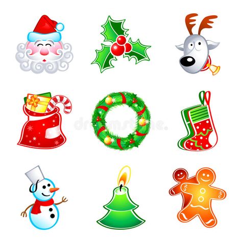 Christmas Symbols For Kids, The Symbols Of Christmas, Symbols Of Christmas For Kids, Christmas Iconography, Christmas Settings Icon, Clock Christmas Icon, Christmas Icons, Web Template, Christmas Traditions