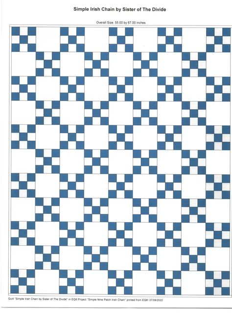 Simple 9 Patch Irish Chain by Sister of The Divide.pdf Simple Irish Chain Quilt Pattern, Irish Chain Quilt Pattern Free, Scrappy Irish Chain, Irish Chain Quilt Pattern, Irish Chain Quilt, Quilt Projects, Nine Patch, Mini Charm, Quilt Patterns Free