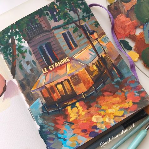 Acrylic Painting In Sketchbook, Gouache Cartoon, Gouache Art, Art Diary, Arte Sketchbook, Traditional Paintings, Painting Art Projects, Marker Art, Sketchbook Art Inspiration