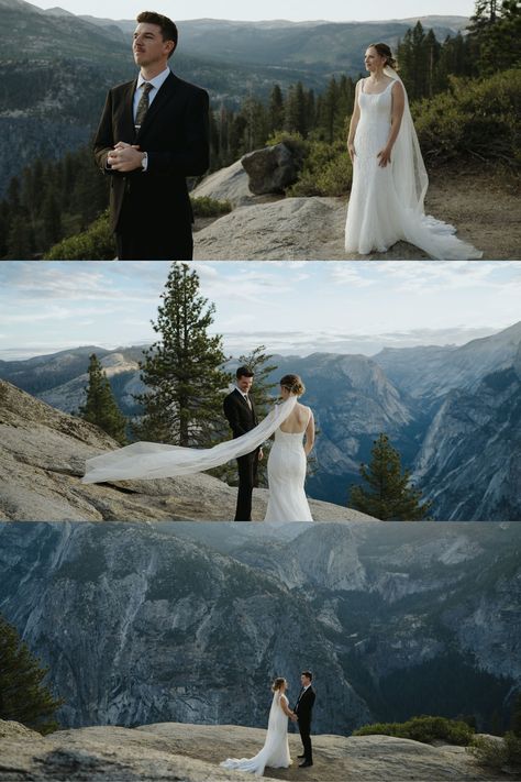 Couple sharing an intimate first look during their Yosemite National Park elopement. See more intimate elopement photos and small intimate wedding ideas! Book Julia as your California elopement photographer at juliaminaphotography.com! Wedding Photography Elopement, Elopement Inspo Pictures, Nature Elopement Ideas, Wedding Photo Ideas Elopement, Cute Elopement Ideas, Small Intimate Wedding Ideas, Elopment Ideas, Portland Elopement, Eloping Ideas