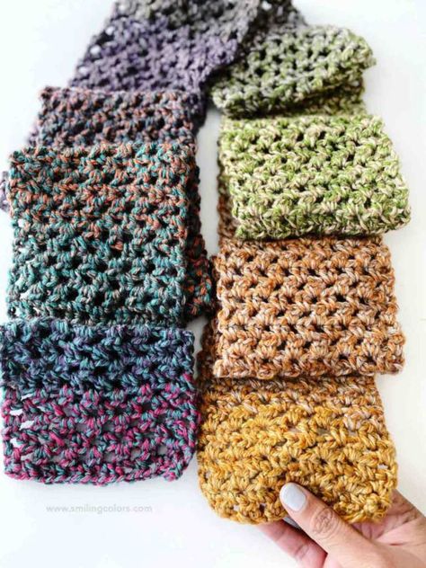 Crochet Scarf Variegated Yarn, I Love This Yarn Patterns Crochet, Crochet Scarves Free Patterns Easy, Easy Crochet Scarf For Beginners, Easy Crochet Scarf Pattern Free, One Skein Crochet Scarf, Crochet Directions, Free Crochet Scarf Patterns, Crochet Scarf Pattern Free Easy