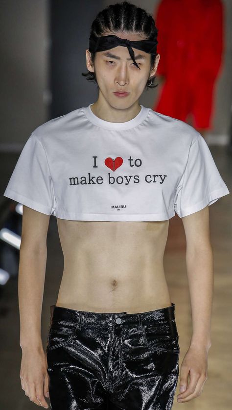 Male crop top Guy In Crop Top, Crop Top Boys, Mens Crop Tops, Crop Top Men, Male Crop Top, Blonde Kids, Mens Crop Top, Half Shirt, Gay Shirts