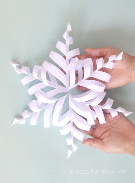 Make easy 3d paper snowflakes for beautiful winter & Christmas decorations. 3 free templates. Best paper crafts ideas for kids & family! - A Piece of Rainbow #papercut #papercrafts #diy #homedecor home decor ideas, #diyhomedecor #winterdecor #christmas #christmasdecor #crafts #fall #winter #farmhouse #vintage #farmhousestyle farmhouse, boho, ornaments, wedding décor #snow #snowflake Paper Snowflake Designs, Snow Paper, Boho Ornaments, Snowflakes Diy, Paper Snowflake Template, 3d Paper Snowflakes, Paper Snowflake Patterns, Paper Snowflakes Diy, Winter Farmhouse