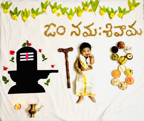 Shiva Theme Baby Photoshoot, Shivaratri Theme Baby Photoshoot, Shivaratri Baby Photoshoot, Monthly Baby Photos Boy, Monthly Photoshoot, Baby Photography Poses, Baby Birthday Photoshoot, Baby Boy Newborn Pictures, Baby Boy Newborn Photography